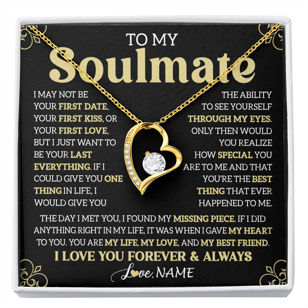 Personalized To My Beautiful Soulmate Necklace From Husband The Day I Met You Birthday Gifts For Wife Girlfriend Anniversary Valentines Message Card