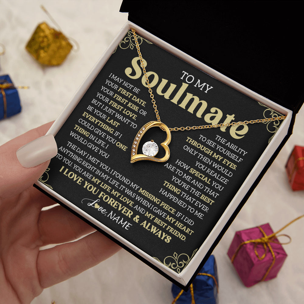 Personalized To My Beautiful Soulmate Necklace From Husband The Day I Met You Birthday Gifts For Wife Girlfriend Anniversary Valentines Message Card