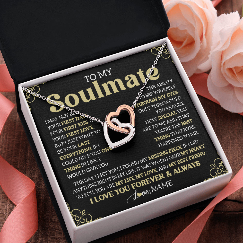 Personalized To My Beautiful Soulmate Necklace From Husband The Day I Met You Birthday Gifts For Wife Girlfriend Anniversary Valentines Message Card