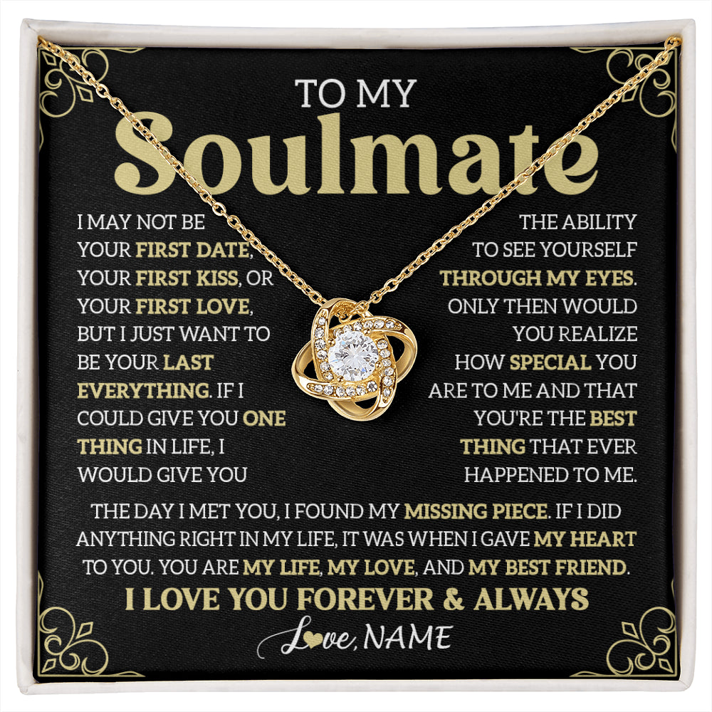 Personalized To My Beautiful Soulmate Necklace From Husband The Day I Met You Birthday Gifts For Wife Girlfriend Anniversary Valentines Message Card