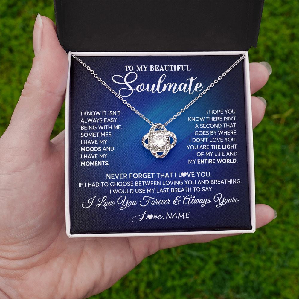 Personalized To My Beautiful Soulmate Necklace From Husband You Are The Light Of My Life Wife Birthday Anniversary Christmas Customized Gift Box Message Card