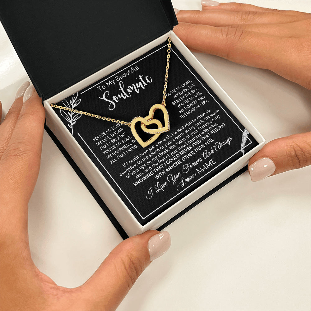 Personalized To My Beautiful Soulmate Necklace From Husband You're My Love Wife Birthday Anniversary Valentines Jewelry Customized Gift Box Message Card