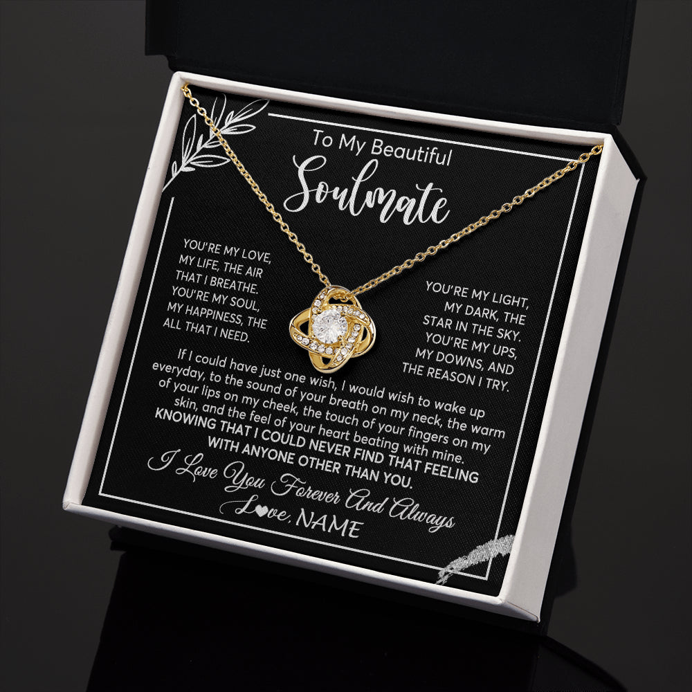 Personalized To My Beautiful Soulmate Necklace From Husband You're My Love Wife Birthday Anniversary Valentines Jewelry Customized Gift Box Message Card