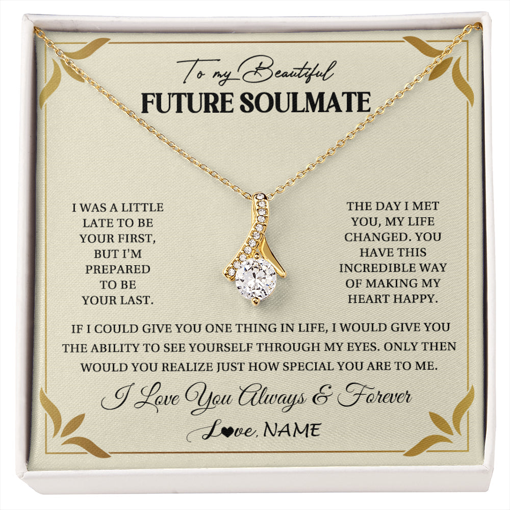 Personalized To My Beautiful Soulmate Necklace Gift From Husband Promise Necklace For Soulmate Birthday Jewelry Christmas Customized Gift Box Message Card