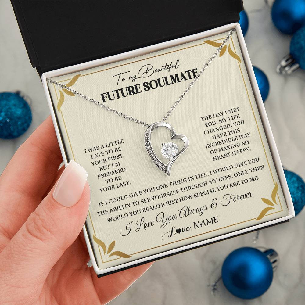 Personalized To My Beautiful Soulmate Necklace Gift From Husband Promise Necklace For Soulmate Birthday Jewelry Christmas Customized Gift Box Message Card