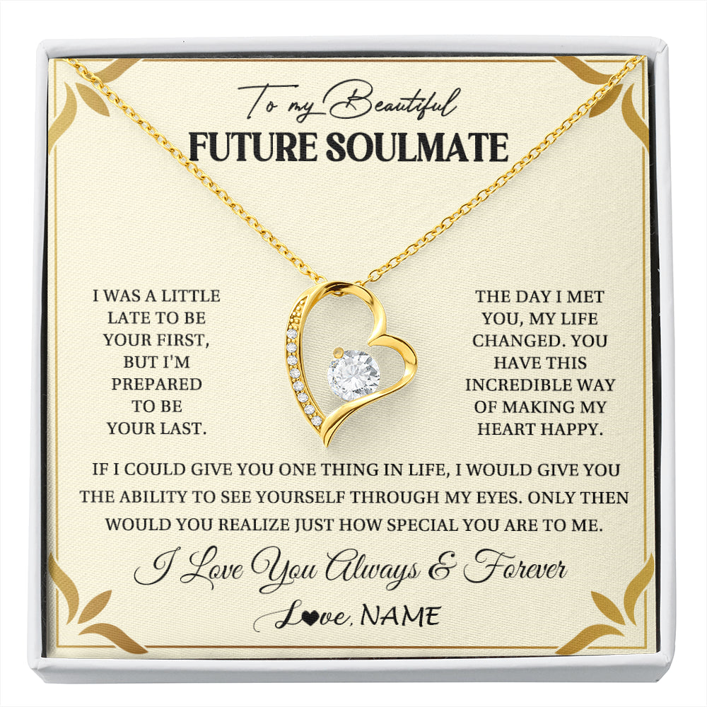 Personalized To My Beautiful Soulmate Necklace Gift From Husband Promise Necklace For Soulmate Birthday Jewelry Christmas Customized Gift Box Message Card