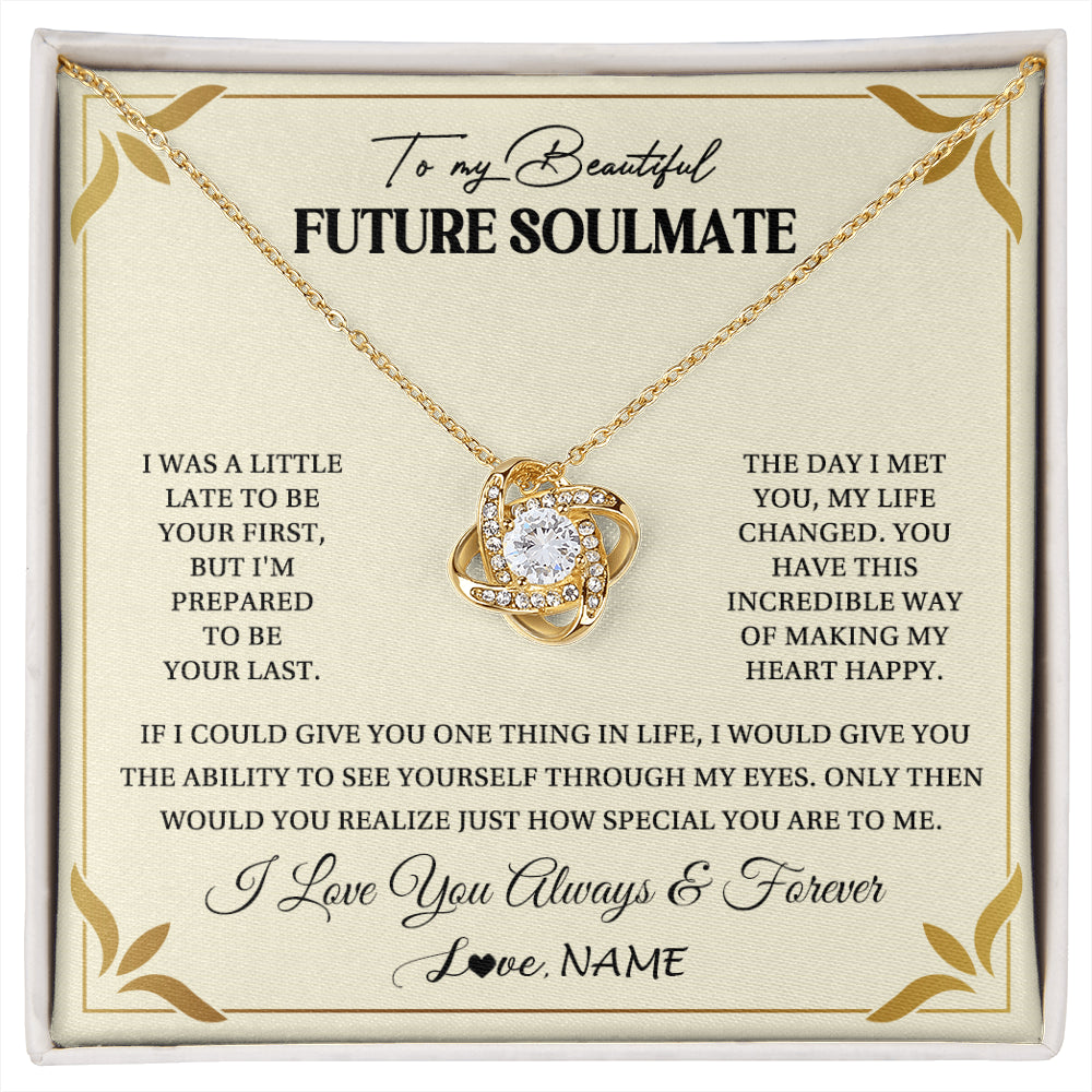 Personalized To My Beautiful Soulmate Necklace Gift From Husband Promise Necklace For Soulmate Birthday Jewelry Christmas Customized Gift Box Message Card