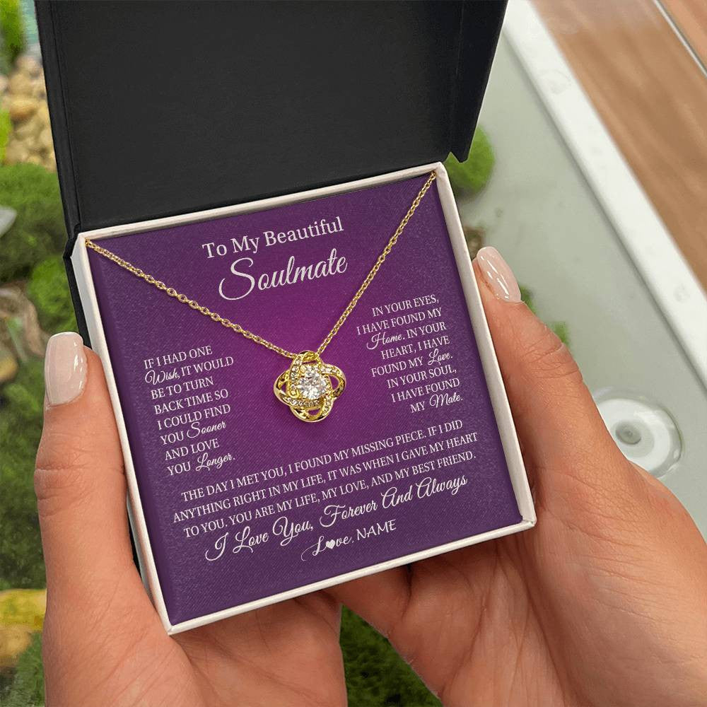 Personalized To My Beautiful Soulmate Necklace Gift From Husband Romantic Gifts For Future Wife Birthday Anniversary Christmas Customized Gift Box Message Card
