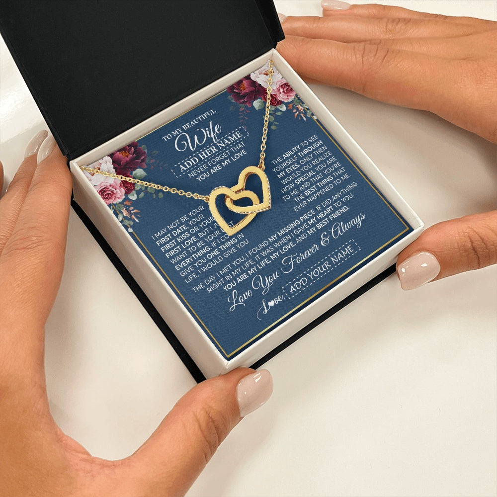 Personalized To My Beautiful Wife Gift Necklace You Are My Love Gifts For Wife From Husband For Her Birthday Valentines Day Custom Gift Box Message Card