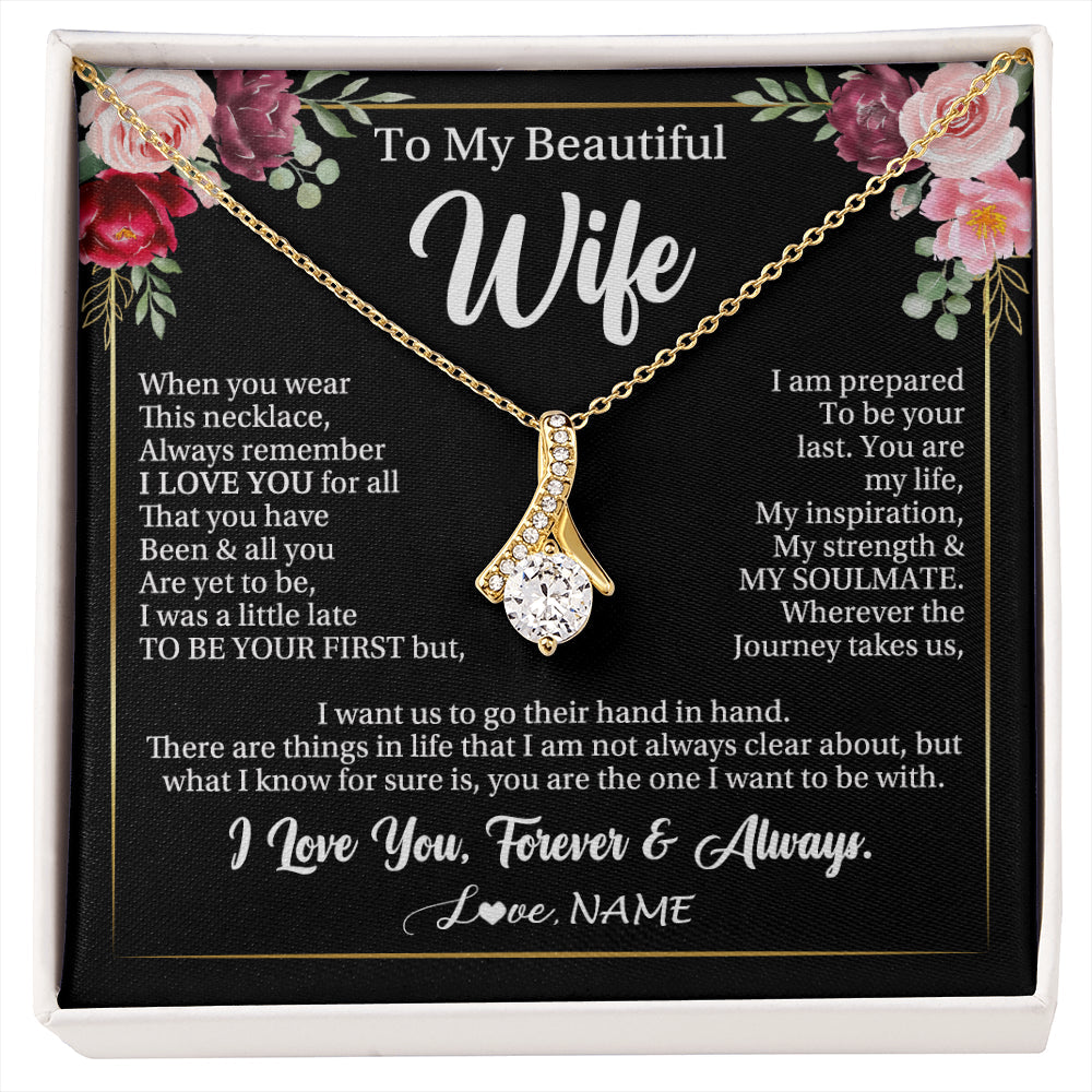 Personalized To My Beautiful Wife Gifts Necklace From Husband When You Wear This Necklace Wife Birthday Christmas Anniversary Day Gift Box Message Card