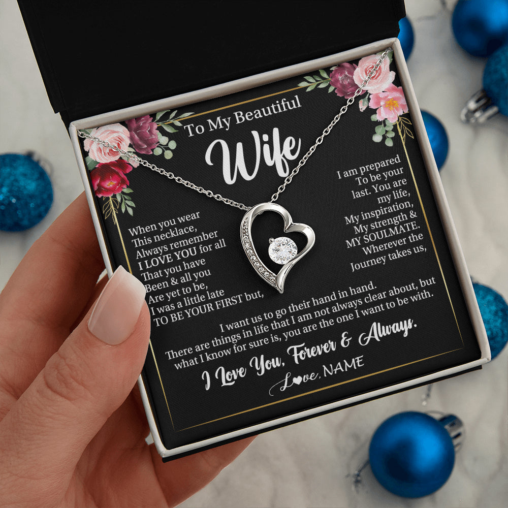 Personalized To My Beautiful Wife Gifts Necklace From Husband When You Wear This Necklace Wife Birthday Christmas Anniversary Day Gift Box Message Card