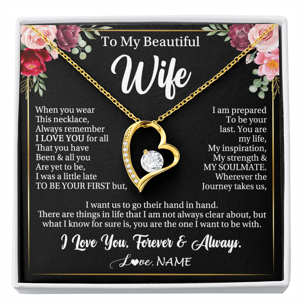 Personalized To My Beautiful Wife Gifts Necklace From Husband When You Wear This Necklace Wife Birthday Christmas Anniversary Day Gift Box Message Card