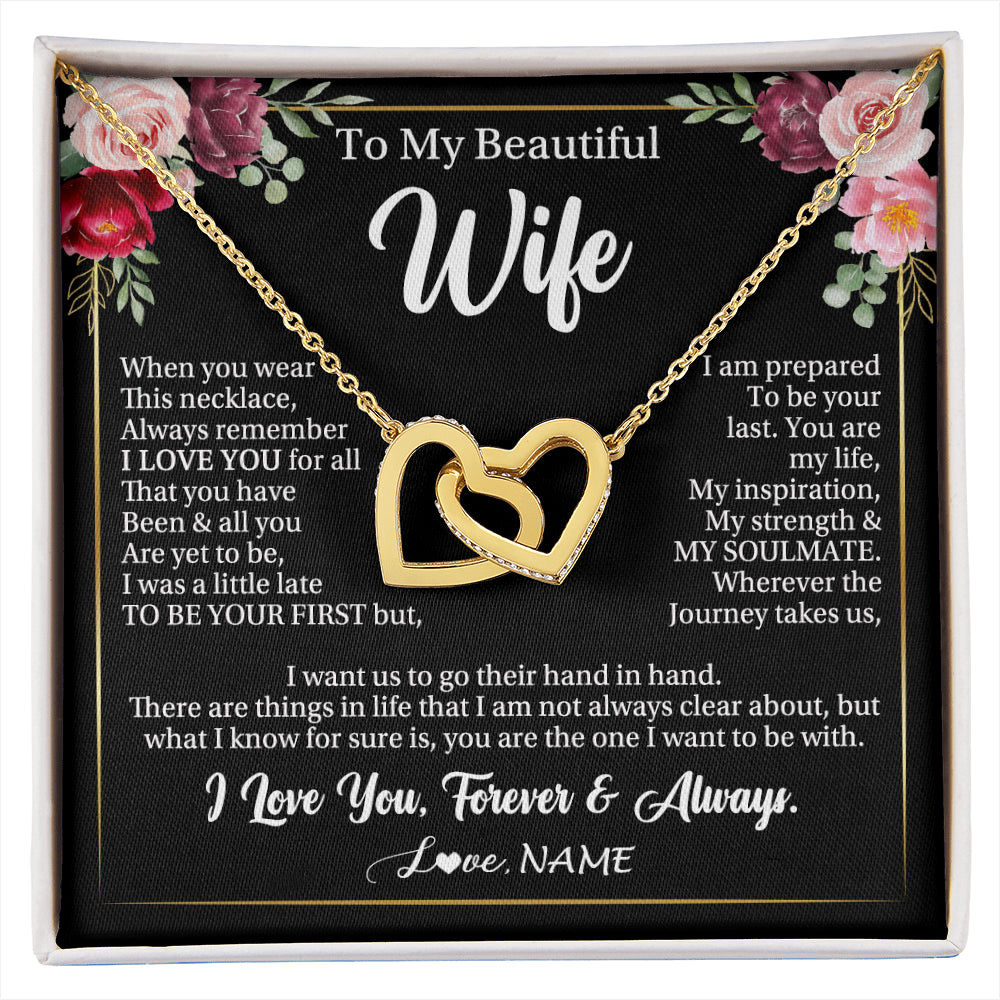 Personalized To My Beautiful Wife Gifts Necklace From Husband When You Wear This Necklace Wife Birthday Christmas Anniversary Day Gift Box Message Card