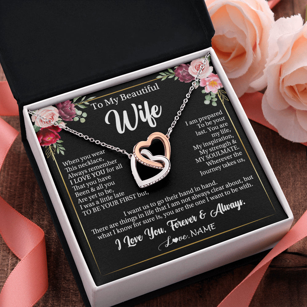 Personalized To My Beautiful Wife Gifts Necklace From Husband When You Wear This Necklace Wife Birthday Christmas Anniversary Day Gift Box Message Card