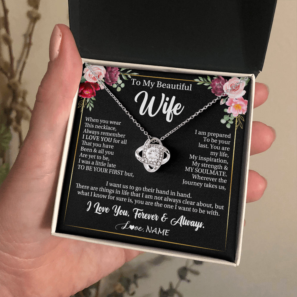 Personalized To My Beautiful Wife Gifts Necklace From Husband When You Wear This Necklace Wife Birthday Christmas Anniversary Day Gift Box Message Card
