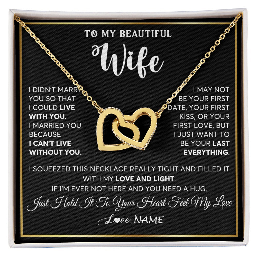 Personalized To My Beautiful Wife Necklace From Husband I Love You Wife Birthday Gifts Anniversary Valentines Christmas Customized Gift Box Message Card
