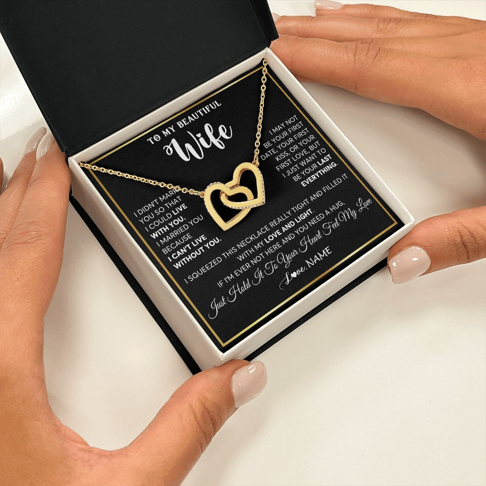 Personalized To My Beautiful Wife Necklace From Husband I Love You Wife Birthday Gifts Anniversary Valentines Christmas Customized Gift Box Message Card