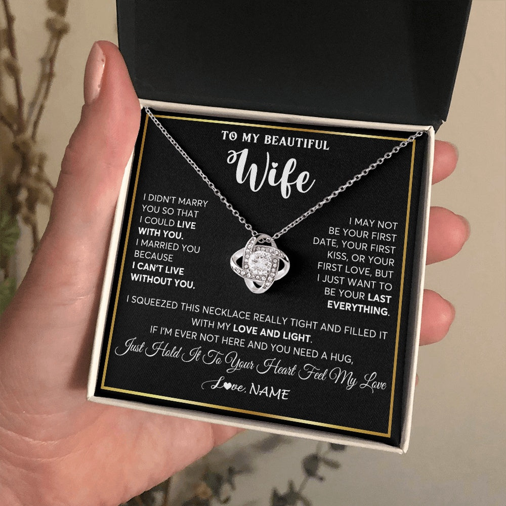 Personalized To My Beautiful Wife Necklace From Husband I Love You Wife Birthday Gifts Anniversary Valentines Christmas Customized Gift Box Message Card