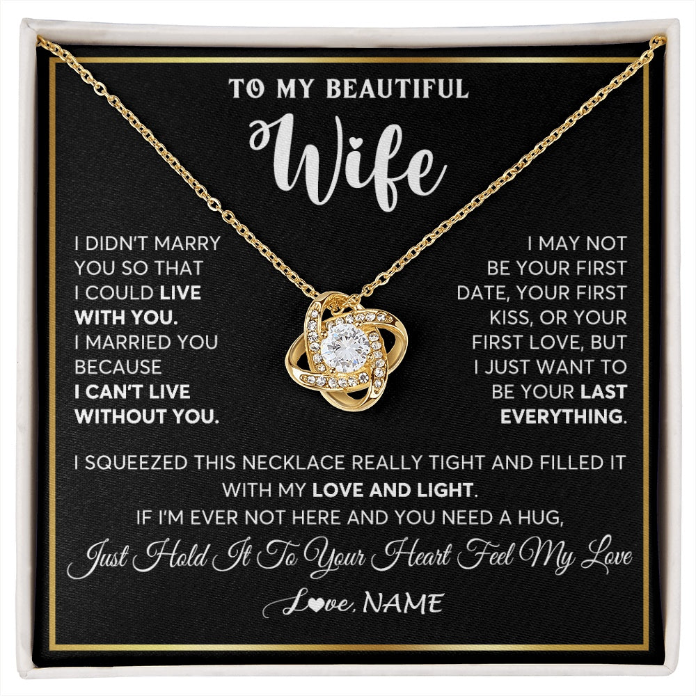 Personalized To My Beautiful Wife Necklace From Husband I Love You Wife Birthday Gifts Anniversary Valentines Christmas Customized Gift Box Message Card