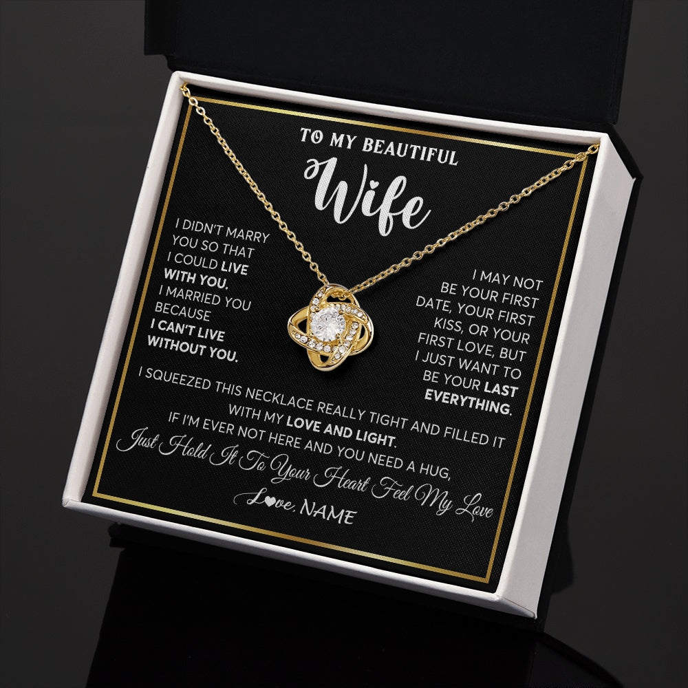 Personalized To My Beautiful Wife Necklace From Husband I Love You Wife Birthday Gifts Anniversary Valentines Christmas Customized Gift Box Message Card