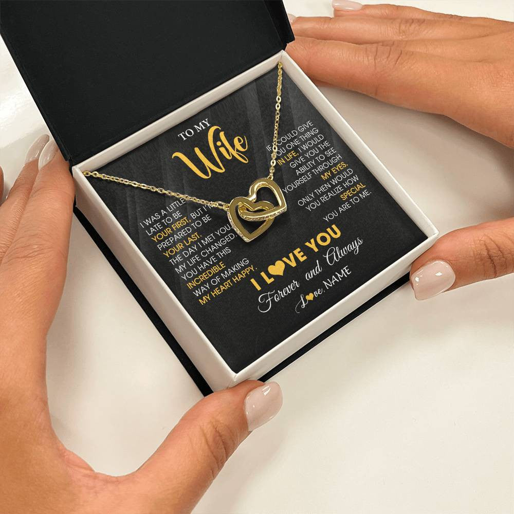 Personalized To My Beautiful Wife Necklace From Husband Jewelry Forever Love Wife Birthday Gifts Anniversary Wedding Valentines Gift Box Message Card