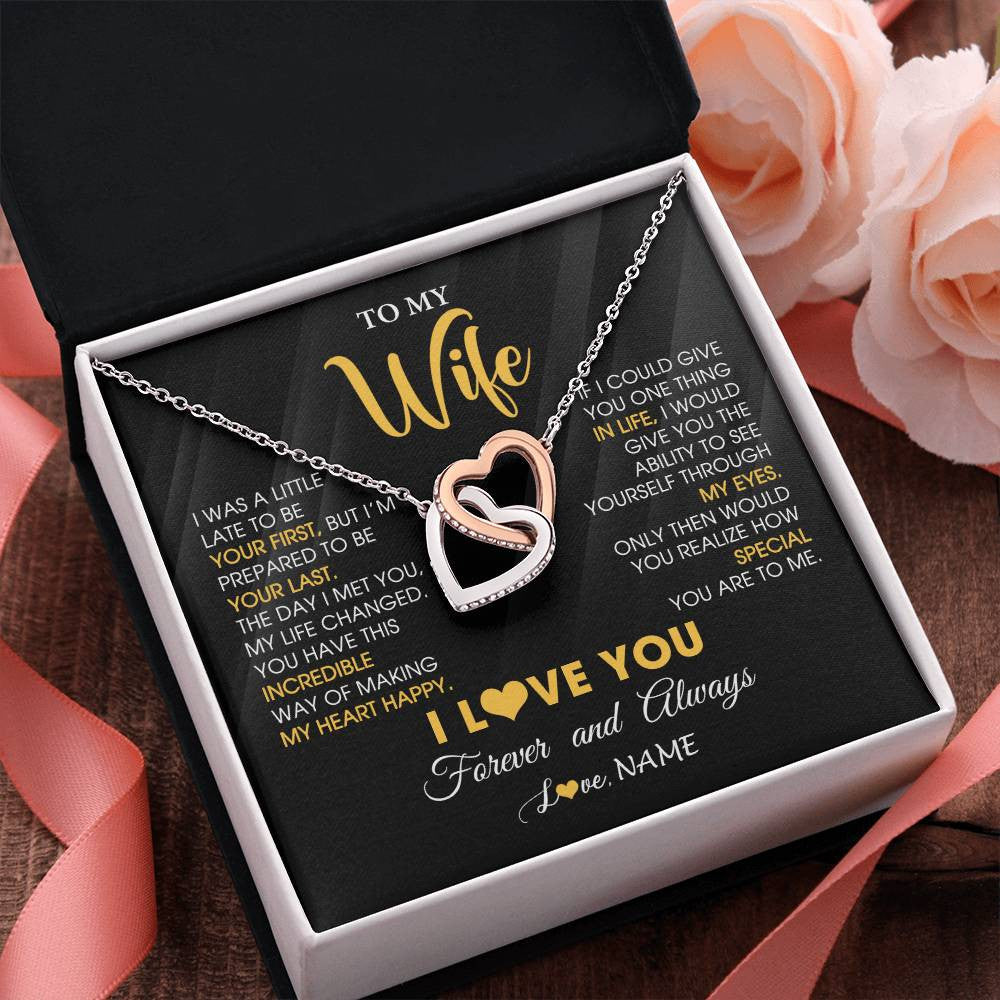 Personalized To My Beautiful Wife Necklace From Husband Jewelry Forever Love Wife Birthday Gifts Anniversary Wedding Valentines Gift Box Message Card