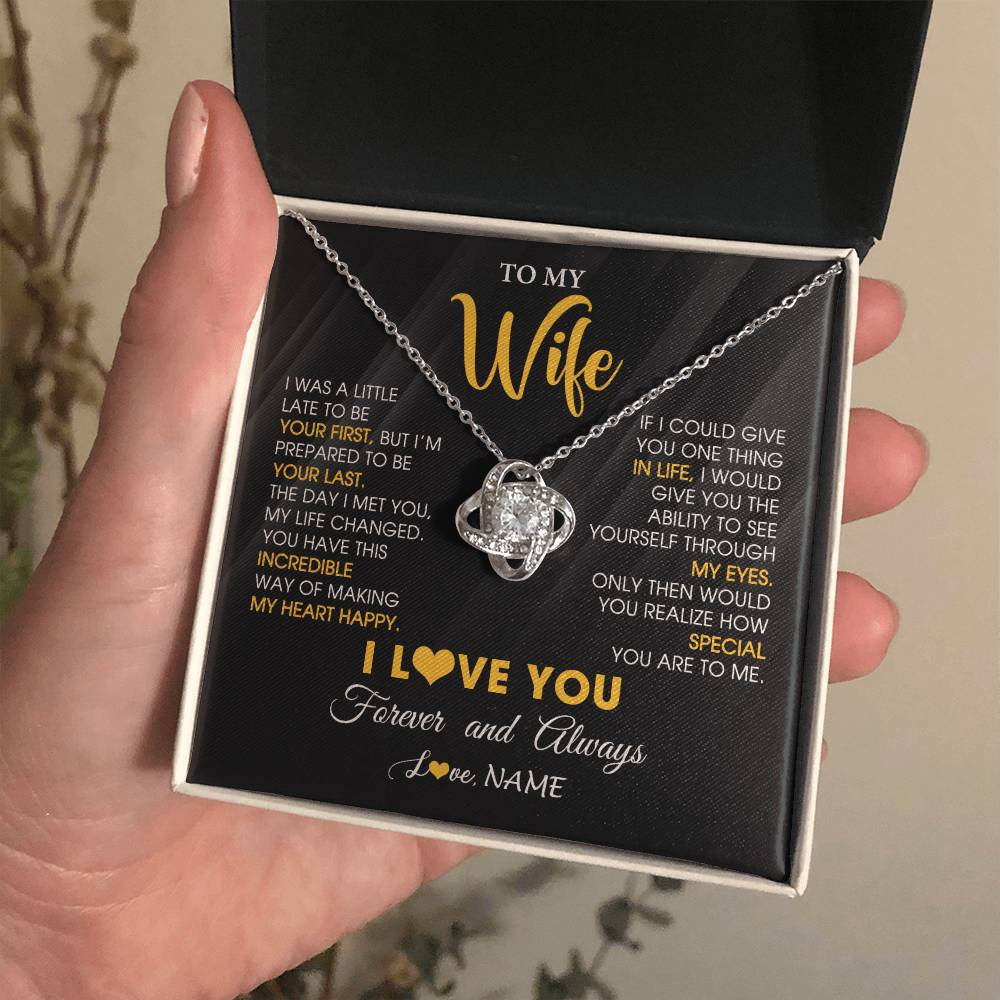 Personalized To My Beautiful Wife Necklace From Husband Jewelry Forever Love Wife Birthday Gifts Anniversary Wedding Valentines Gift Box Message Card