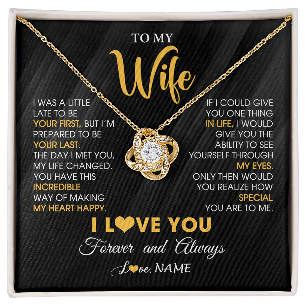 Personalized To My Beautiful Wife Necklace From Husband Jewelry Forever Love Wife Birthday Gifts Anniversary Wedding Valentines Gift Box Message Card