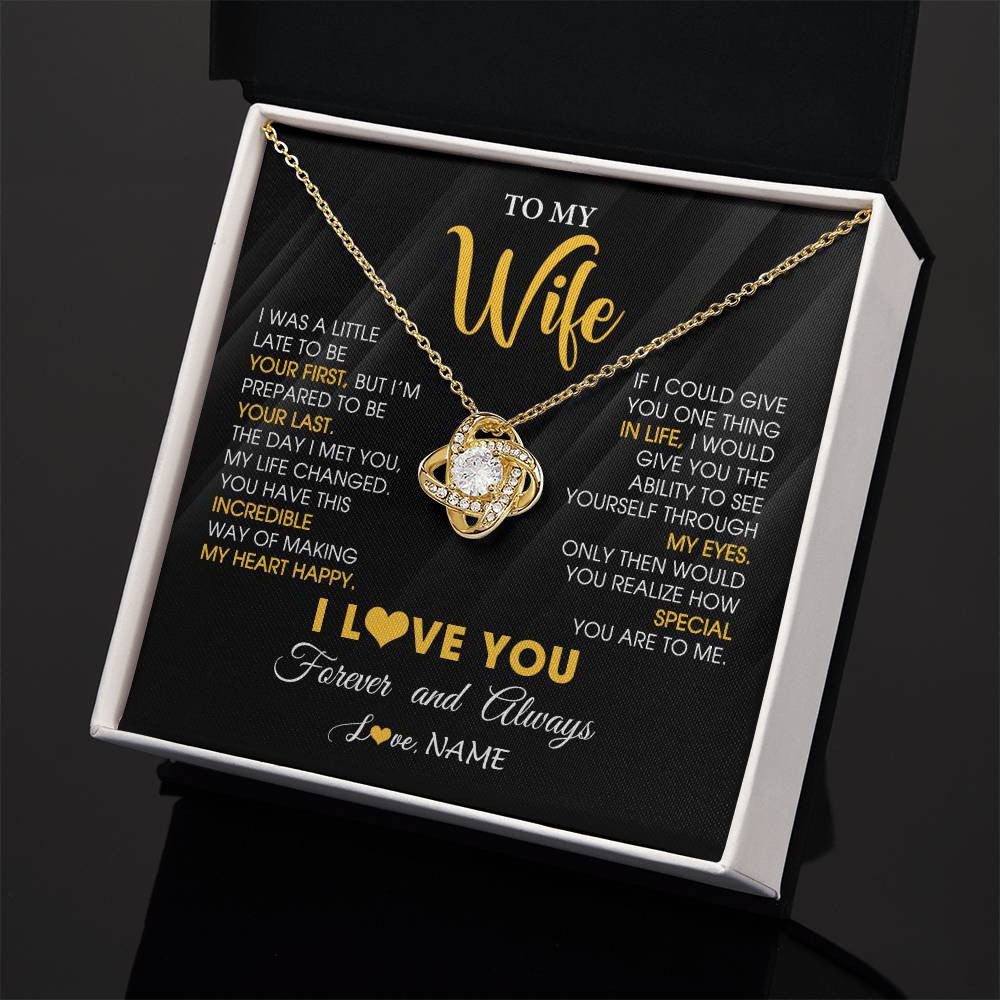 Personalized To My Beautiful Wife Necklace From Husband Jewelry Forever Love Wife Birthday Gifts Anniversary Wedding Valentines Gift Box Message Card