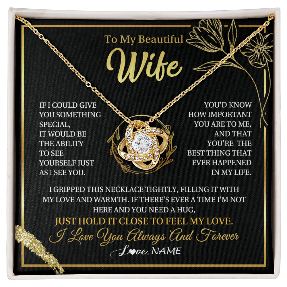 Personalized To My Beautiful Wife Necklace From Husband My Love Wife Birthday Romantic Unique Anniversary Wedding Christmas Customized Gift Box Message Card