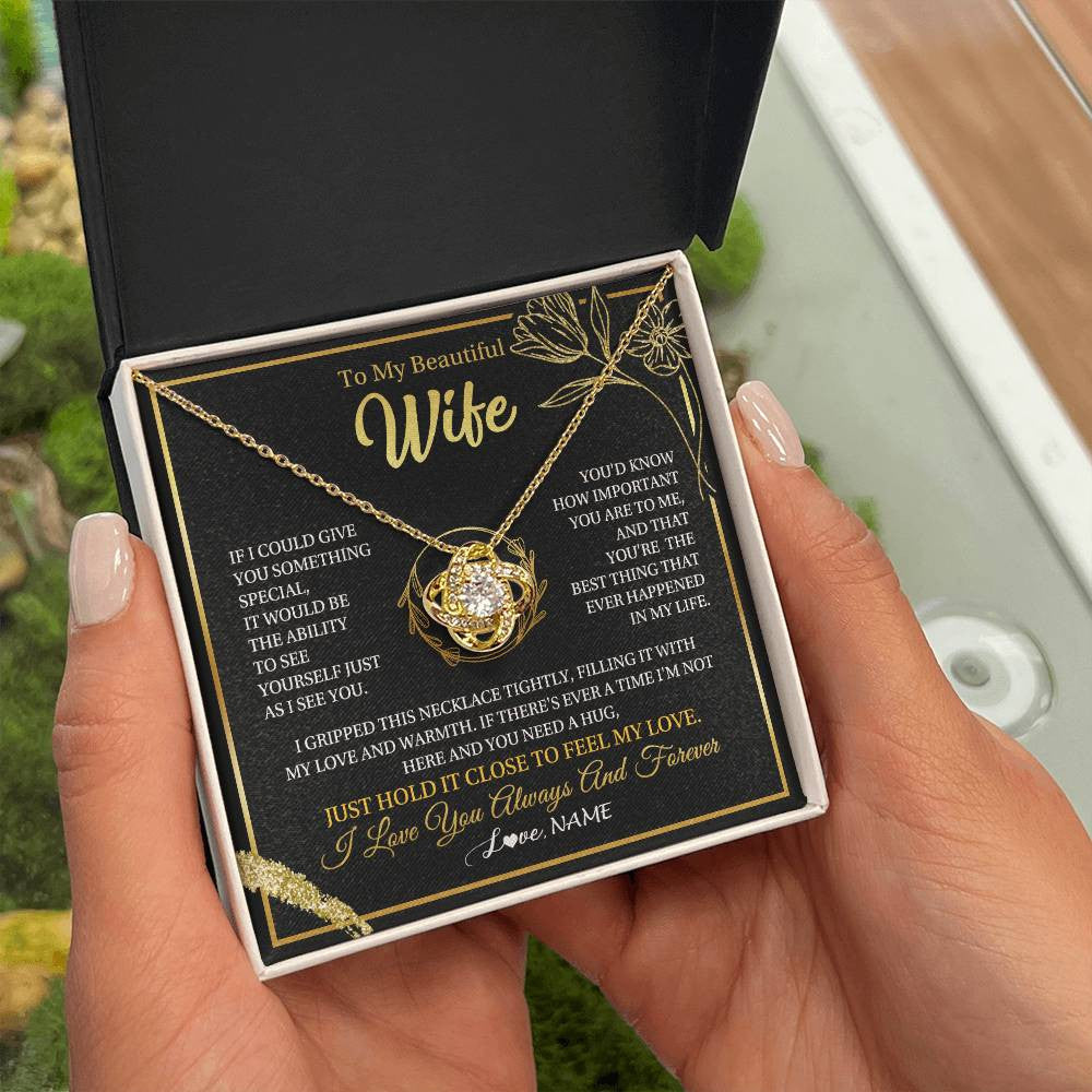 Personalized To My Beautiful Wife Necklace From Husband My Love Wife Birthday Romantic Unique Anniversary Wedding Christmas Customized Gift Box Message Card