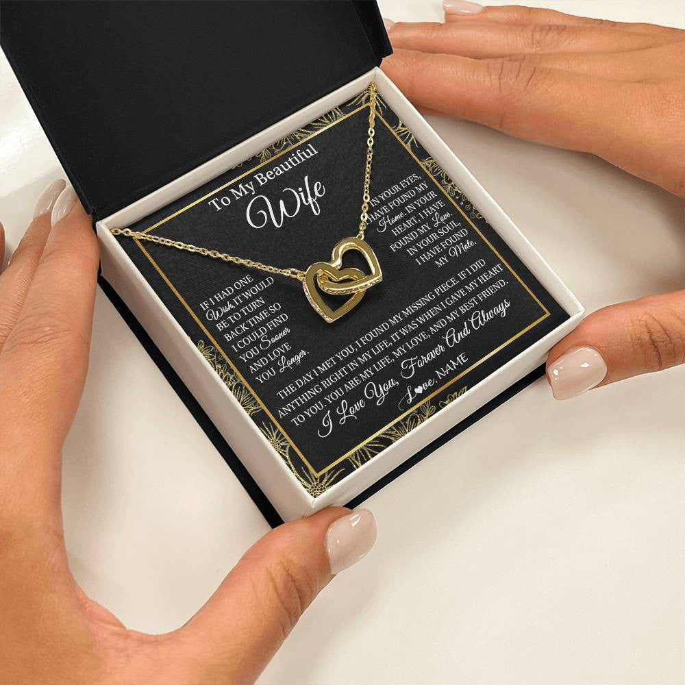 Personalized To My Beautiful Wife Necklace From Husband Romantic Gifts Wife Birthday Anniversary Jewelry Valentines Christmas Customized Gift Box Message Card