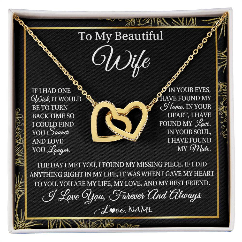 Personalized To My Beautiful Wife Necklace From Husband Romantic Gifts Wife Birthday Anniversary Jewelry Valentines Christmas Customized Gift Box Message Card