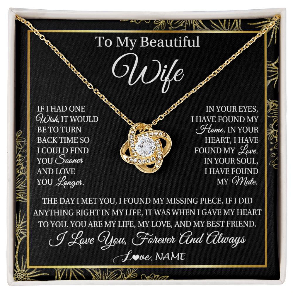 Personalized To My Beautiful Wife Necklace From Husband Romantic Gifts Wife Birthday Anniversary Jewelry Valentines Christmas Customized Gift Box Message Card