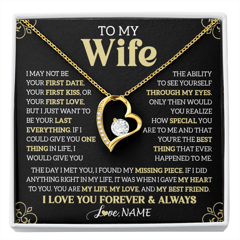 Personalized To My Beautiful Wife Necklace From Husband The Day I Met You Birthday Gifts For Wife Anniversary Wedding Valentines Gift Box Message Card