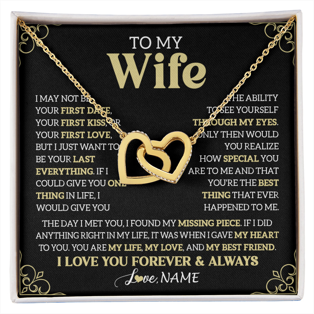 Personalized To My Beautiful Wife Necklace From Husband The Day I Met You Birthday Gifts For Wife Anniversary Wedding Valentines Gift Box Message Card