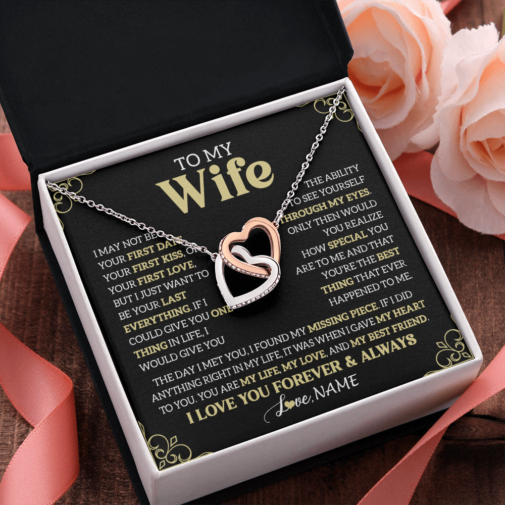 Personalized To My Beautiful Wife Necklace From Husband The Day I Met You Birthday Gifts For Wife Anniversary Wedding Valentines Gift Box Message Card