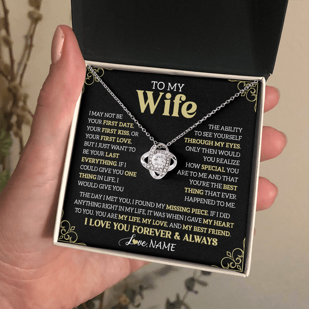Personalized To My Beautiful Wife Necklace From Husband The Day I Met You Birthday Gifts For Wife Anniversary Wedding Valentines Gift Box Message Card