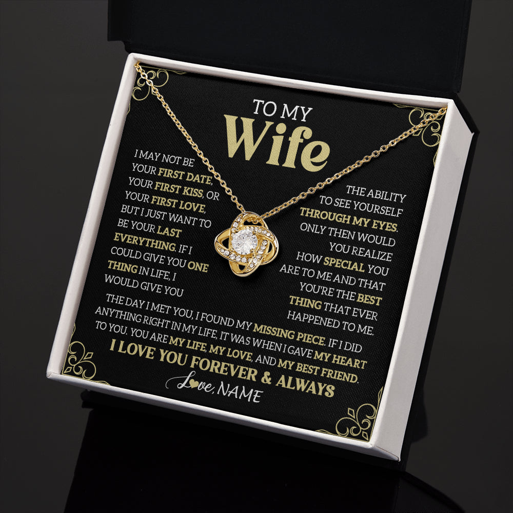 Personalized To My Beautiful Wife Necklace From Husband The Day I Met You Birthday Gifts For Wife Anniversary Wedding Valentines Gift Box Message Card