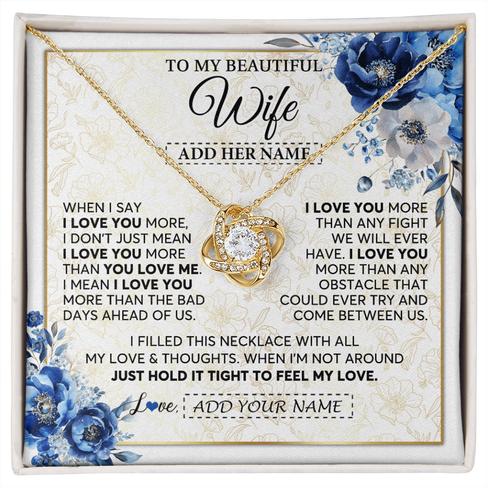 Personalized To My Beautiful Wife Necklace From Husband When I Say Wife Gifts Romantic Birthday Valentines For Her Christmas Custom Gift Box Message Card