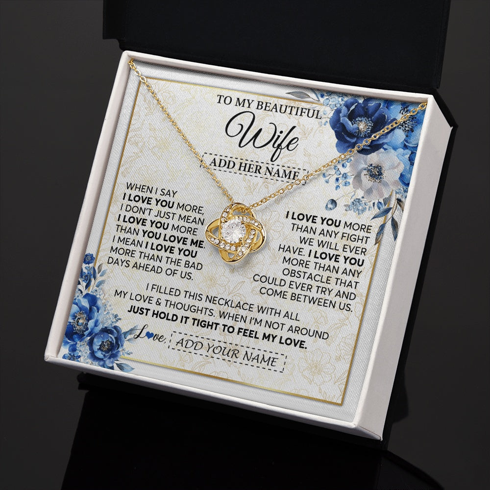 Personalized To My Beautiful Wife Necklace From Husband When I Say Wife Gifts Romantic Birthday Valentines For Her Christmas Custom Gift Box Message Card