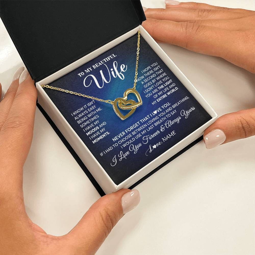 Personalized To My Beautiful Wife Necklace From Husband You Are The Light Of My Life Soulmate Wife Birthday Valentines Customized Gift Box Message Card