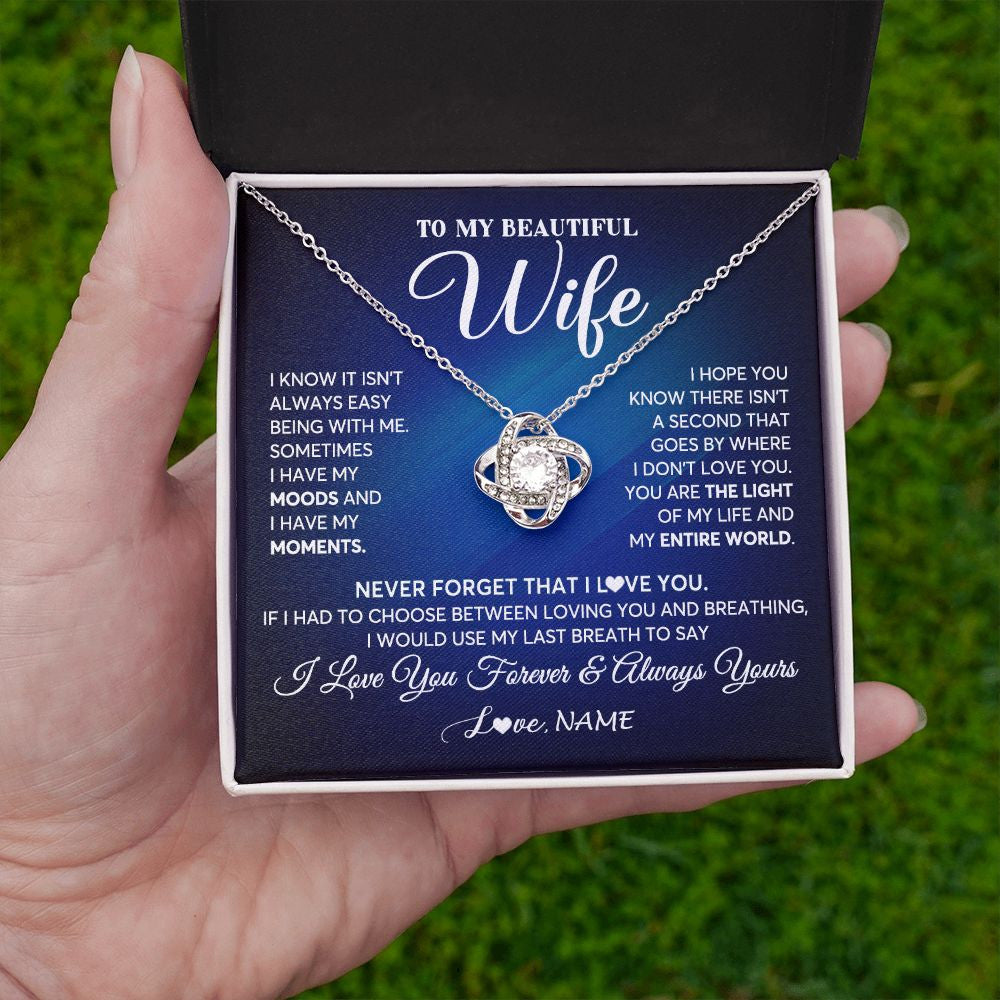 Personalized To My Beautiful Wife Necklace From Husband You Are The Light Of My Life Soulmate Wife Birthday Valentines Customized Gift Box Message Card