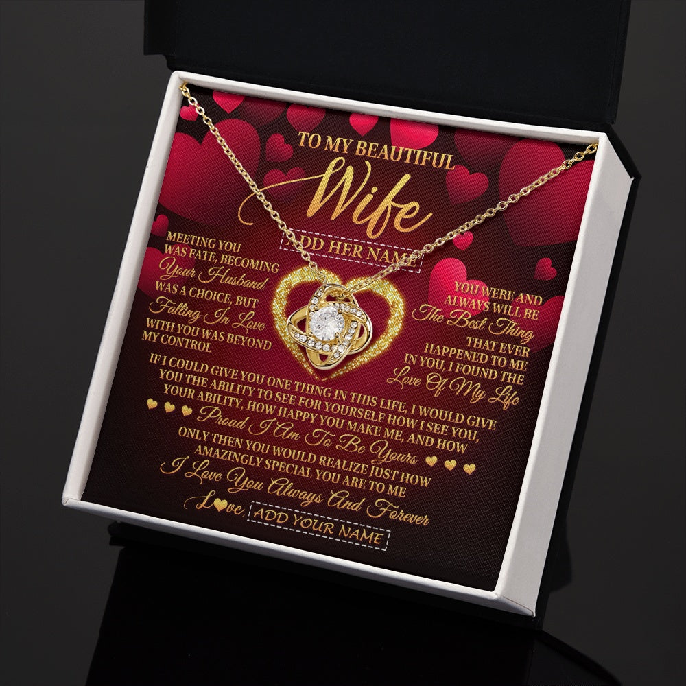 Personalized To My Beautiful Wife Necklace Gift From Husband Heartfelt Wedding Anniversary Valentines Wife Gifts Christmas Custom Gift Box Message Card