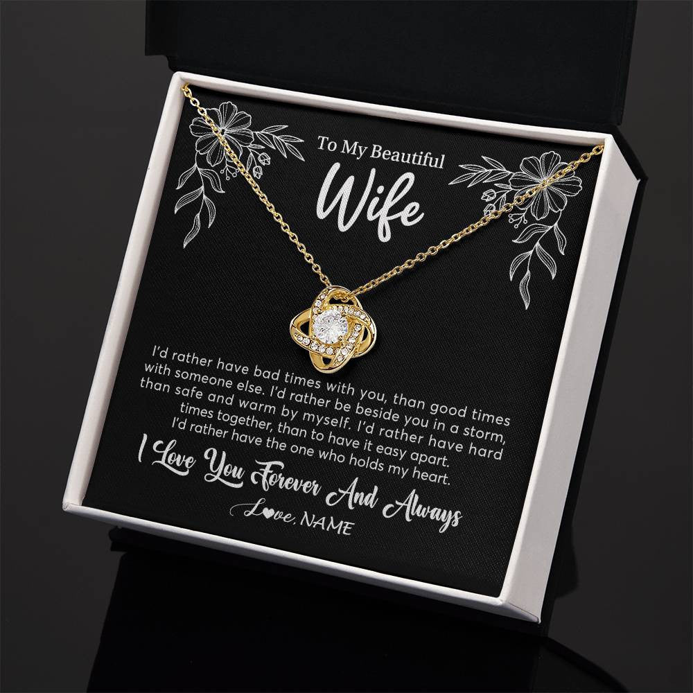 Personalized To My Beautiful Wife Necklace Gifts From Husband I'd Rather Hot Wife Birthday Anniversary Wedding Valentines Customized Gift Box Message Card