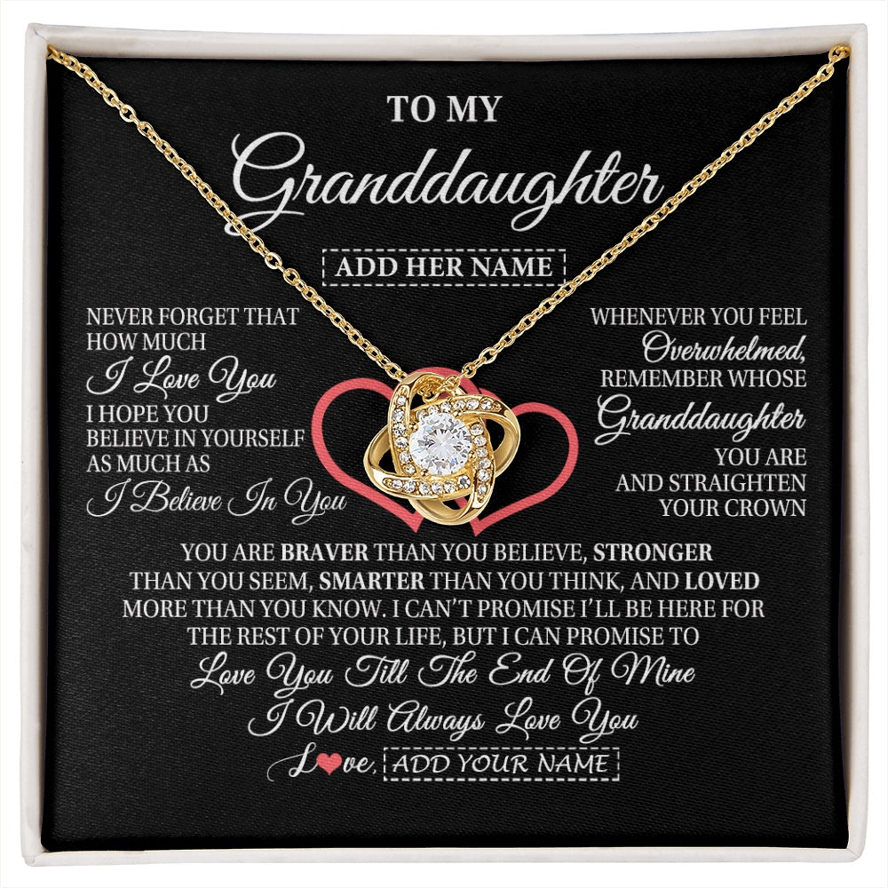 Personalized To My Granddaughter Birthday Gifts From Granparents Always Love You Granddaughter Gifts Necklace Jewelry Christmas Custom Gift Box Message Card