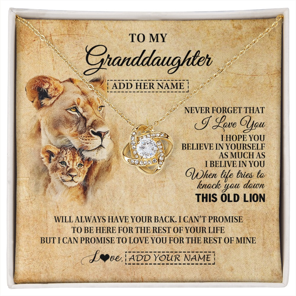 Personalized To My Granddaughter Gifts From Grandma Lion Necklace I Love You Granddaughter Birthday Gifts Graduation Christmas Custom Gift Box Message Card