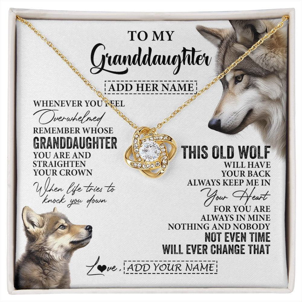 Personalized To My Granddaughter Gifts Necklace From Grandma Whenever Wolf Unique Birthday For Granddaughter Graduation Christmas Custom Gift Box Message Card