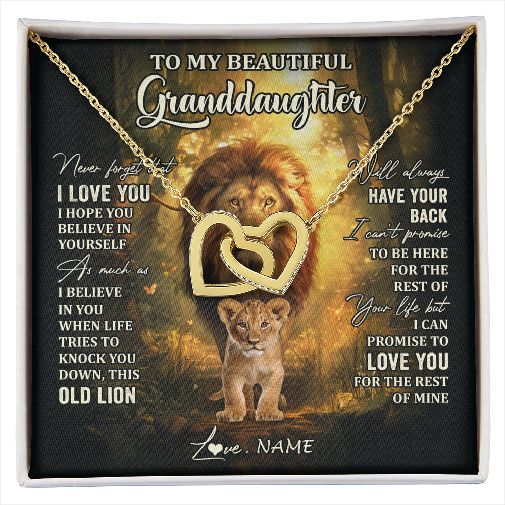 Personalized To My Granddaughter Lion Necklace From Grandpa Never Forget That I Love You Granddaughter Birthday Christmas Customized Gift Box Message Card
