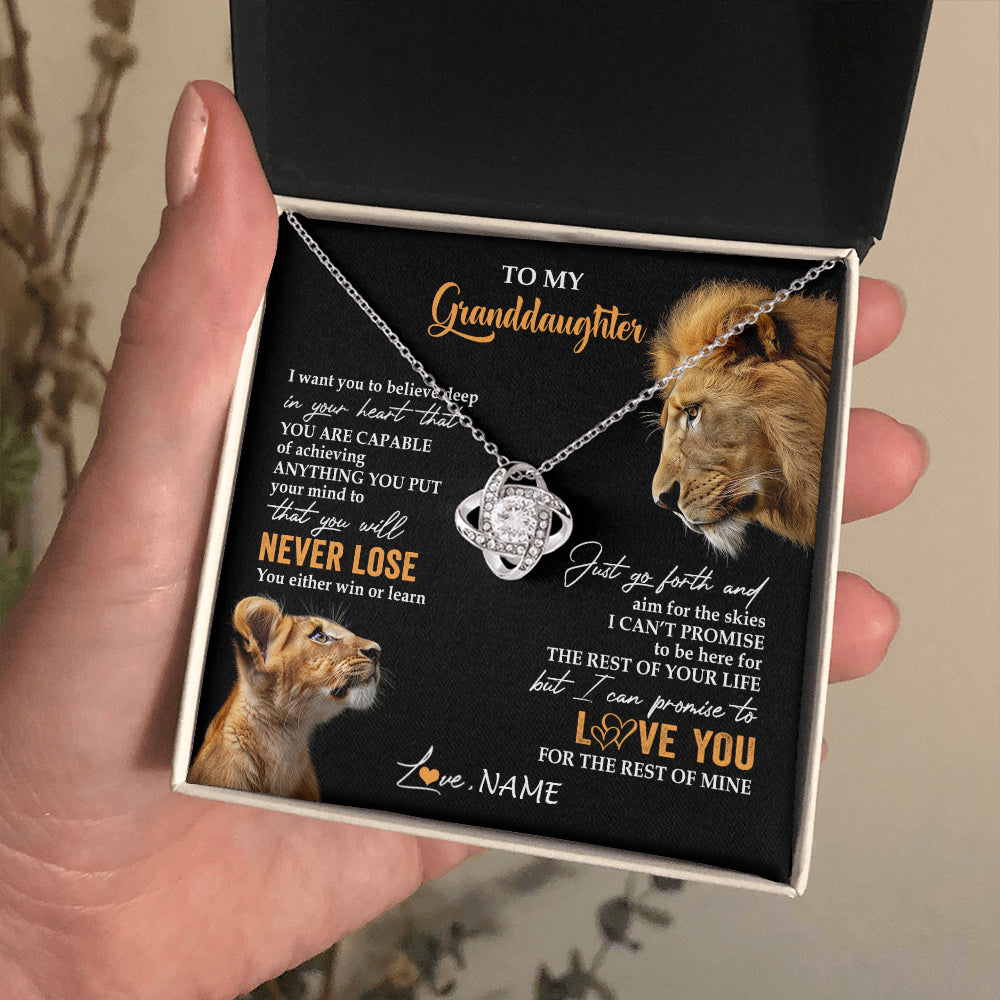 Personalized To My Granddaughter Necklace From Grandpa Papa You Will Never Lose Lion Granddaughter Birthday Gifts Graduation Christmas Gift Box Message Card
